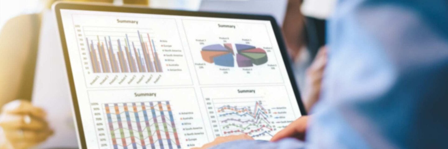 business team working on spreadsheets