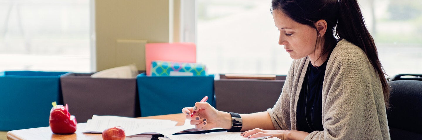 Teacher preparing her curriculum