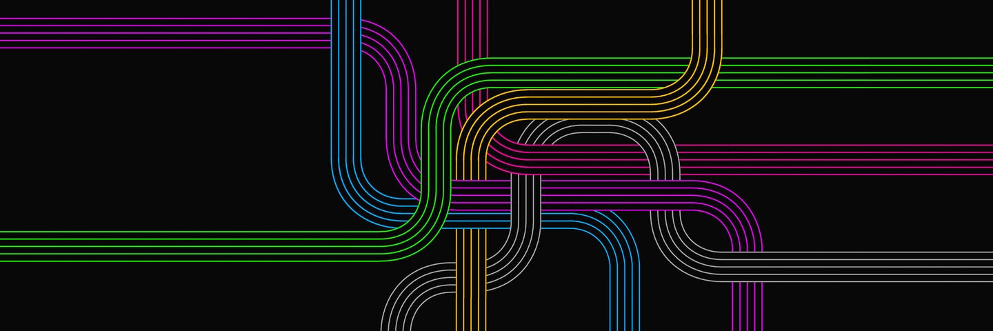 Colorful design network of lines