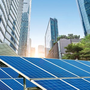 Buildings and solar panel